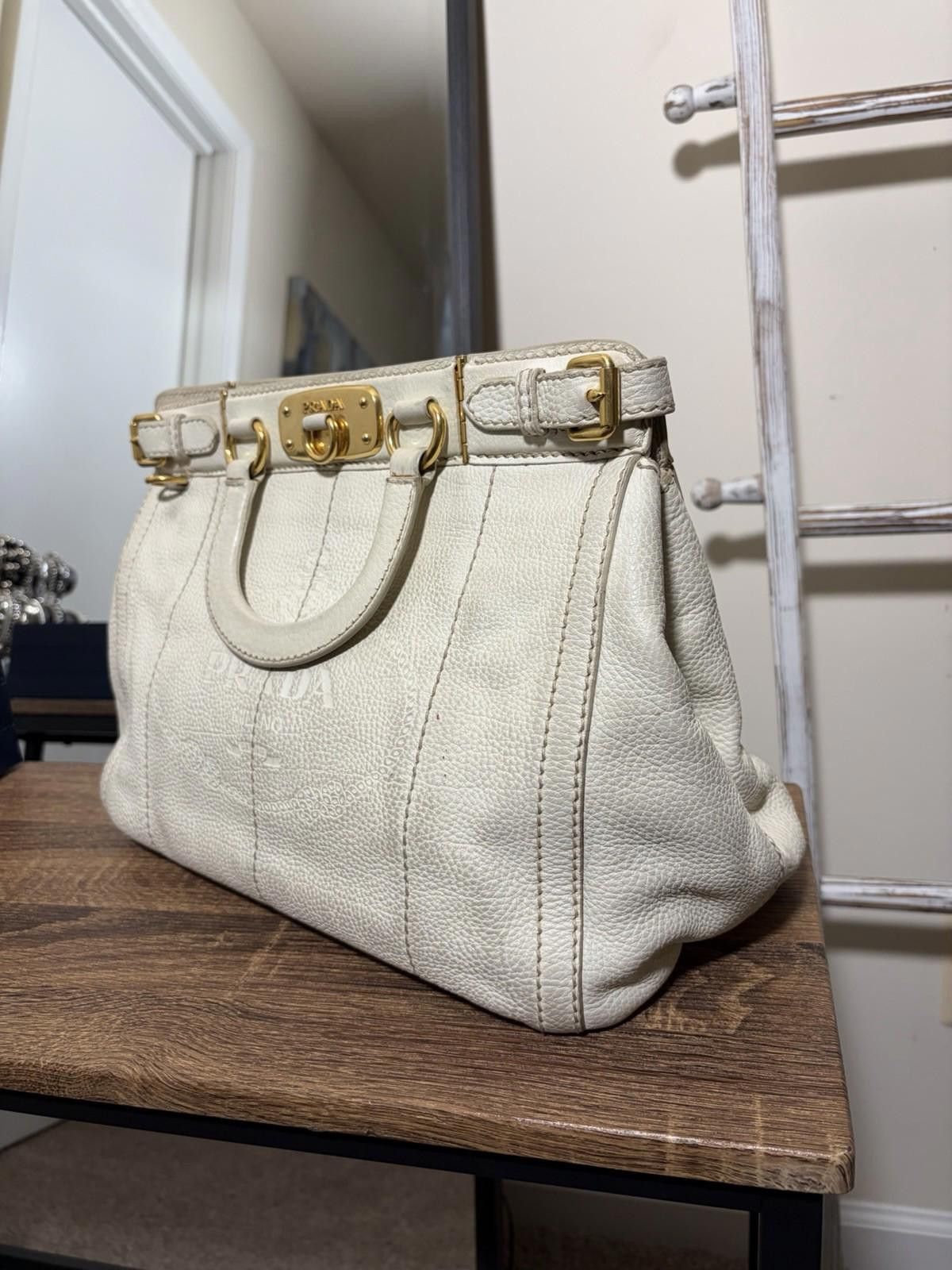 Prada Prada Vitello Daino Bauletto Leather Shoulder Doctor Handbag Size ONE SIZE - 2 Thumbnail