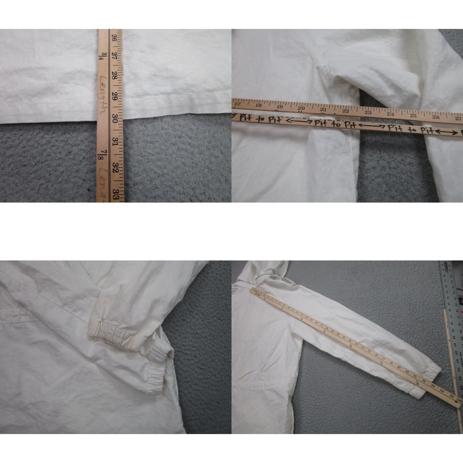 Old Navy Old Navy Jacket Womens XL White Linen Blend Hooded Anorak Zip Pockets Belted Size XL / US 12-14 / IT 48-50 - 8 Thumbnail