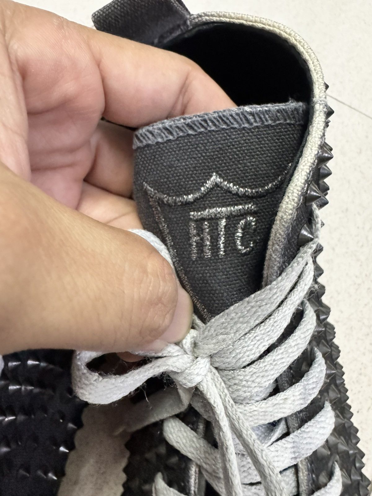 Hollywood Trading Company HTC STUDDED TRASHED DISTRESSED HI-TOP SHOES Size US 8 / EU 41 - 8 Thumbnail
