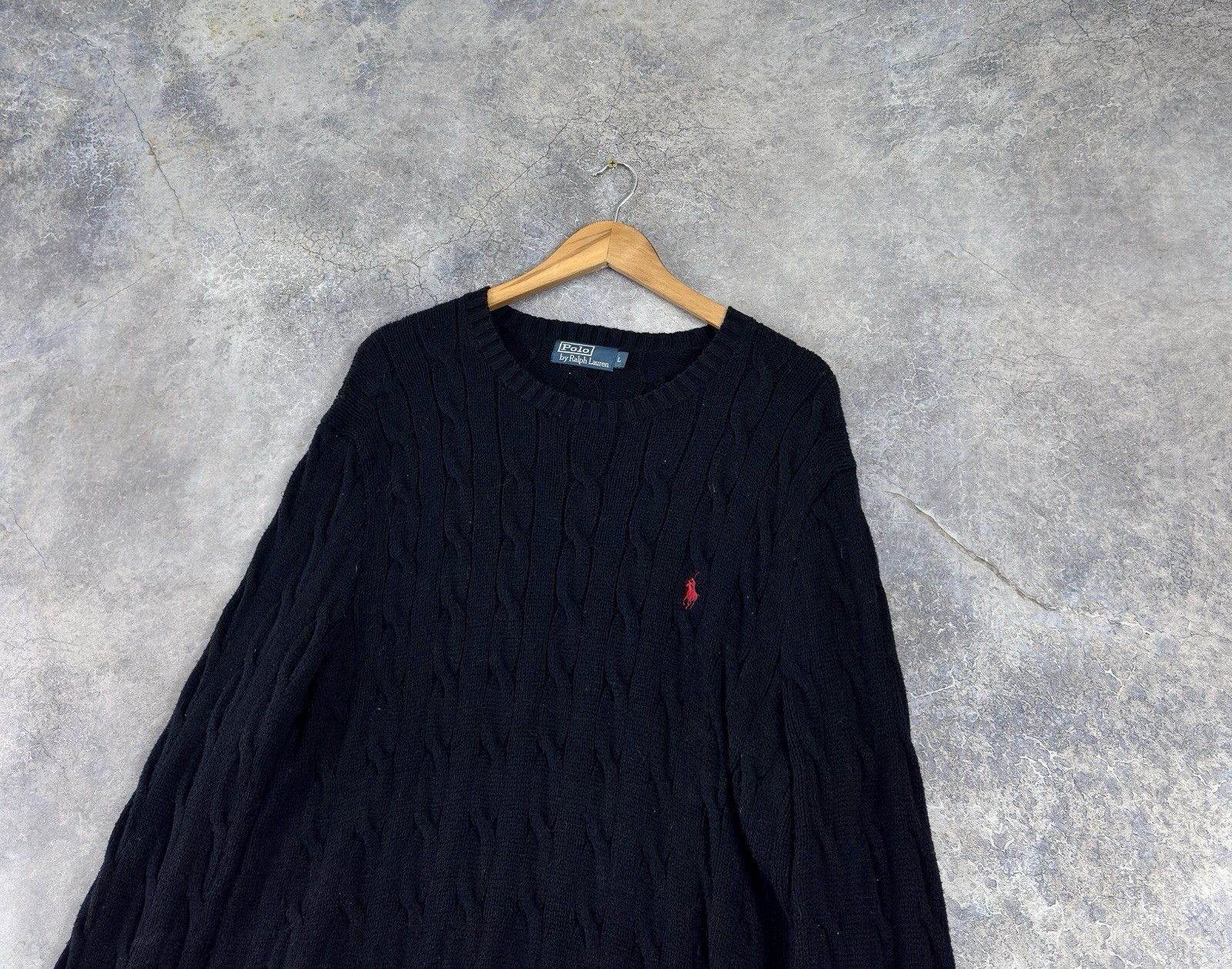 Polo Ralph Lauren POLO RALPH LAUREN Vintage Black Knit Crewneck Sweaters Size US L / EU 52-54 / 3 - 3 Thumbnail