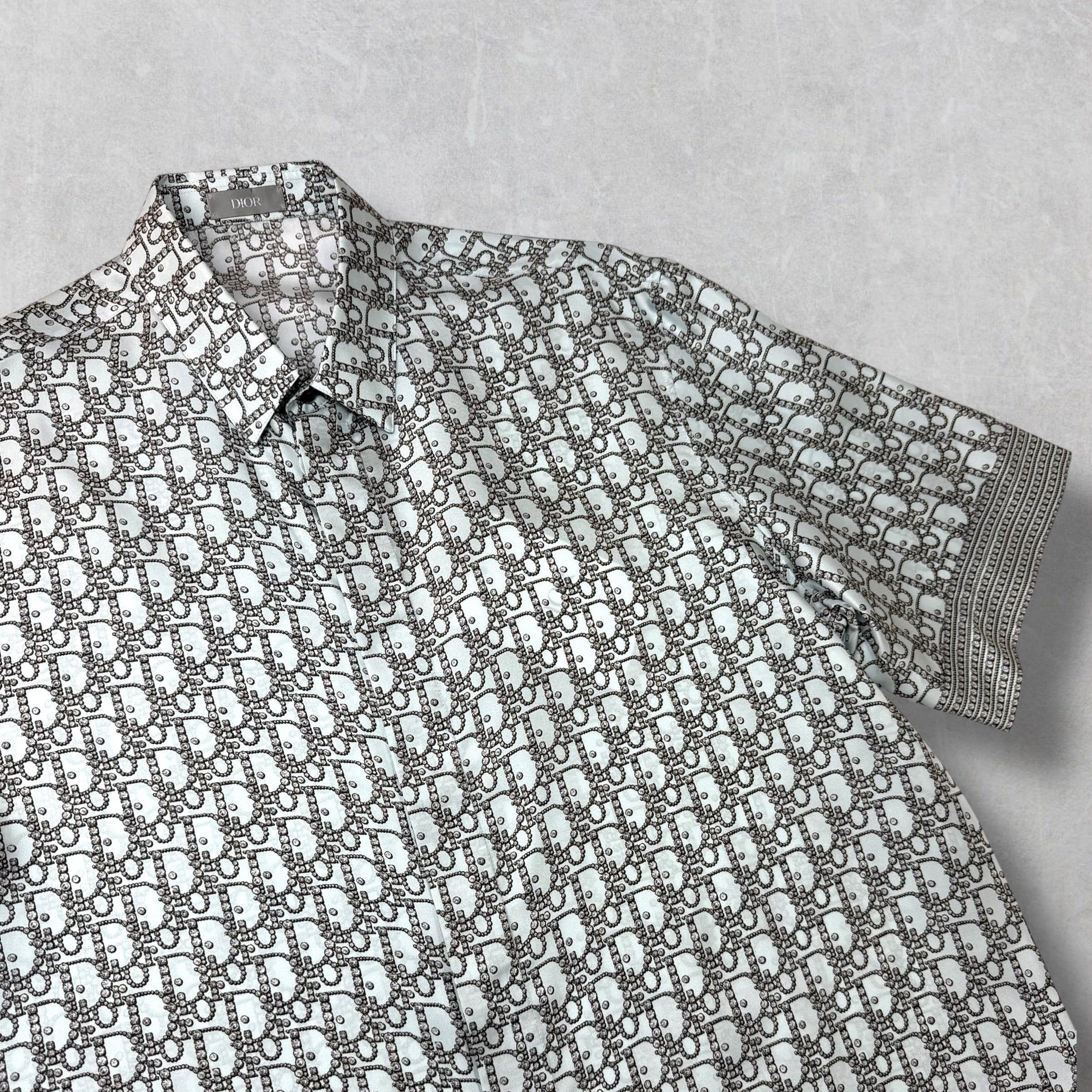 Dior Dior Oblique Beads Silk Short Sleeve Shirt 41 (L) Size US L / EU 52-54 / 3 - 3 Thumbnail