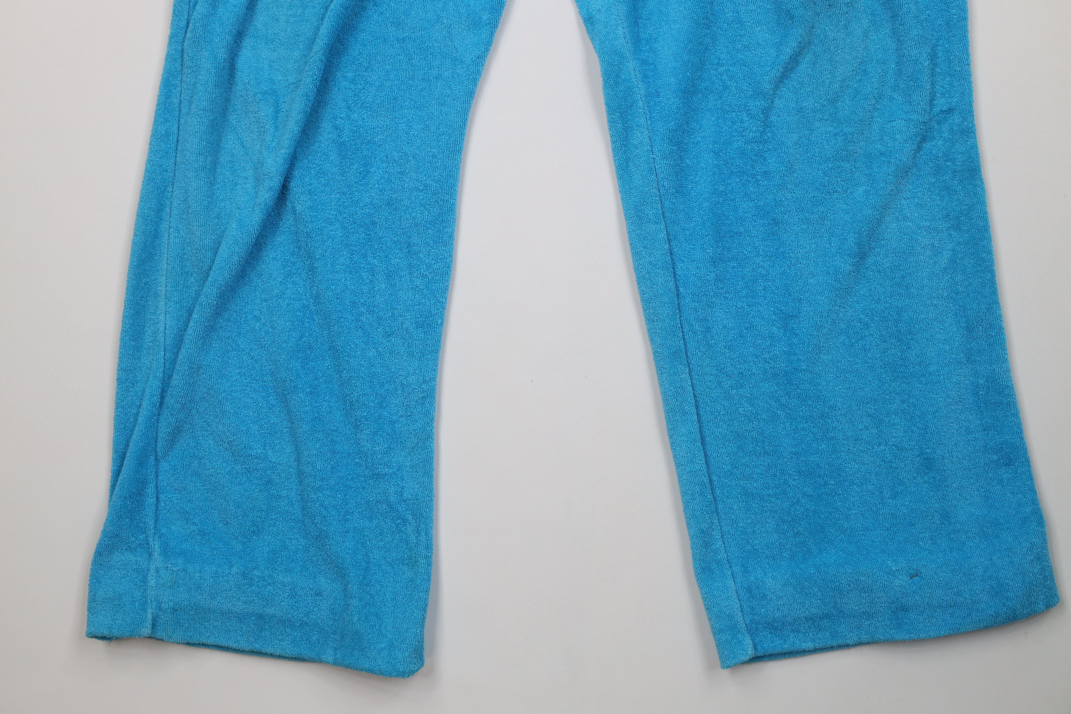 Vintage Vintage 70s Streetwear Terry Cloth Wide Leg Pants Blue USA Size 38" / US 16 / IT 52 - 4 Thumbnail