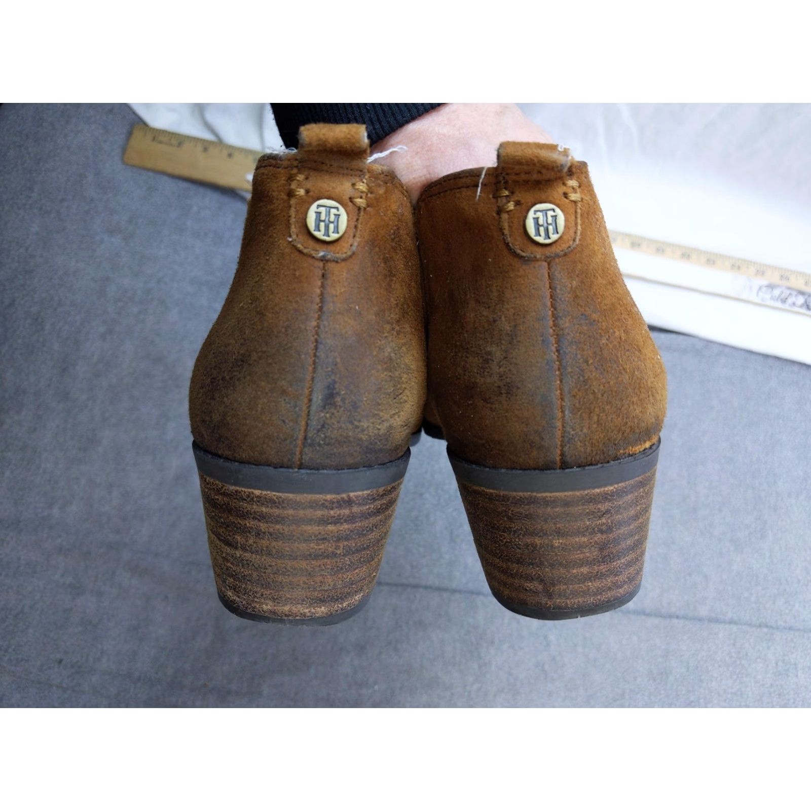 Tommy Hilfiger Tommy Hilfiger Boots Womens Chelsea Ankle Brown Suede 10 M Block Heel TWRIPLEY Size US 10 / IT 40 - 5 Thumbnail