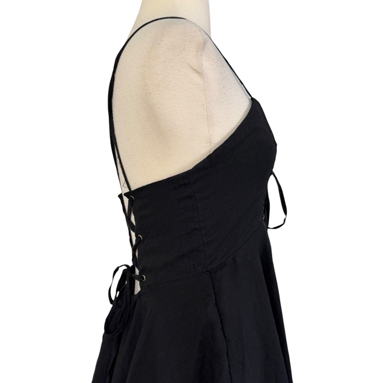 Other STELLA Lace Up Corset Mini Noni Dress Black Layered Ruffled Size ONE SIZE - 8 Thumbnail