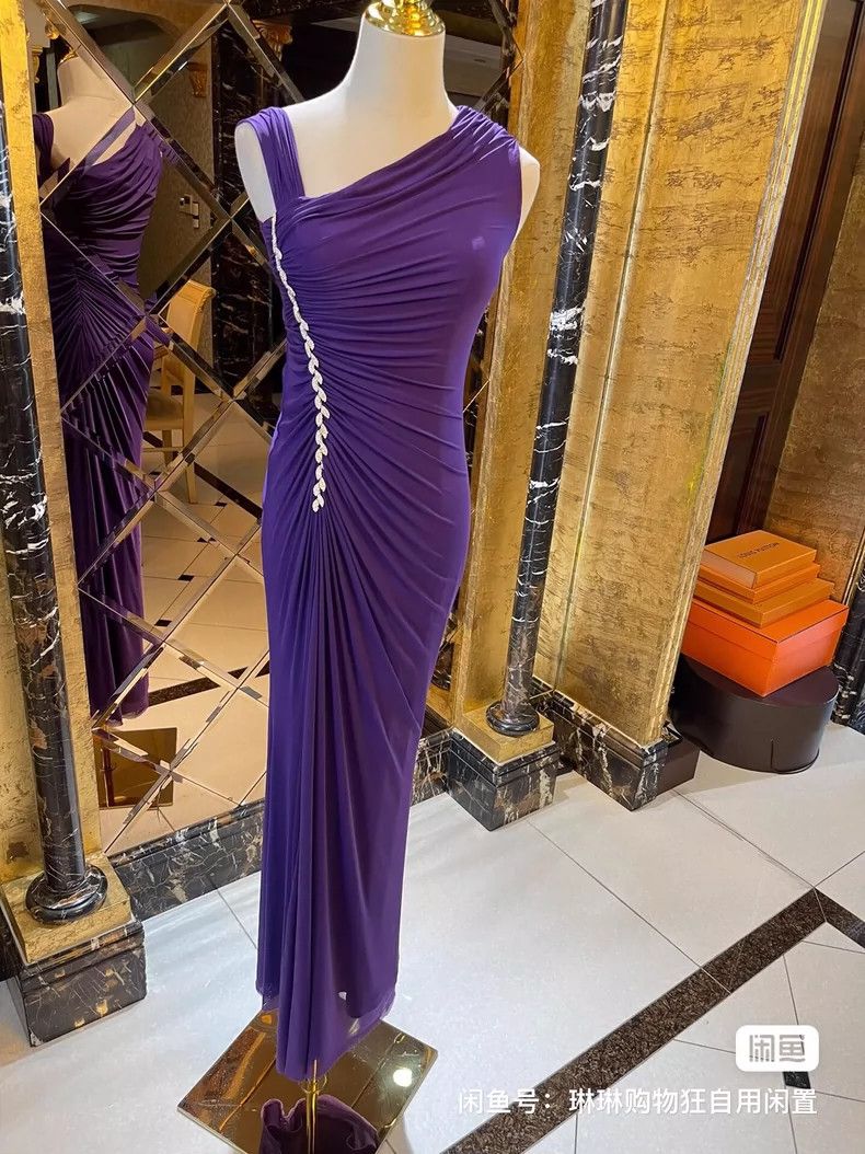 Versace Versace Violet Three-dimensional Pleated Mesh Rhinestone D Size M / US 6-8 / IT 42-44 - 1 Thumbnail