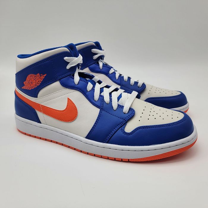 Nike NEW Nike Air Jordan 1 Mid Blue White Basketball Shoes | Grailed