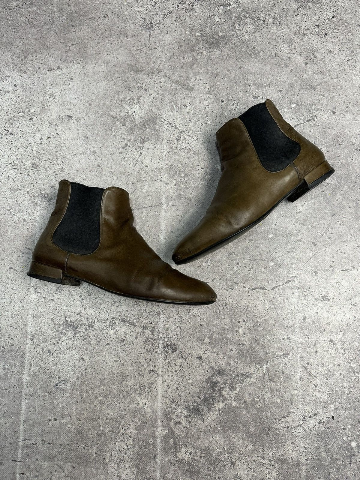 Prada × Vintage Vintage Prada Milano Biker Leather Boots As98 Shoes Size US 8 / IT 38 - 2 Thumbnail