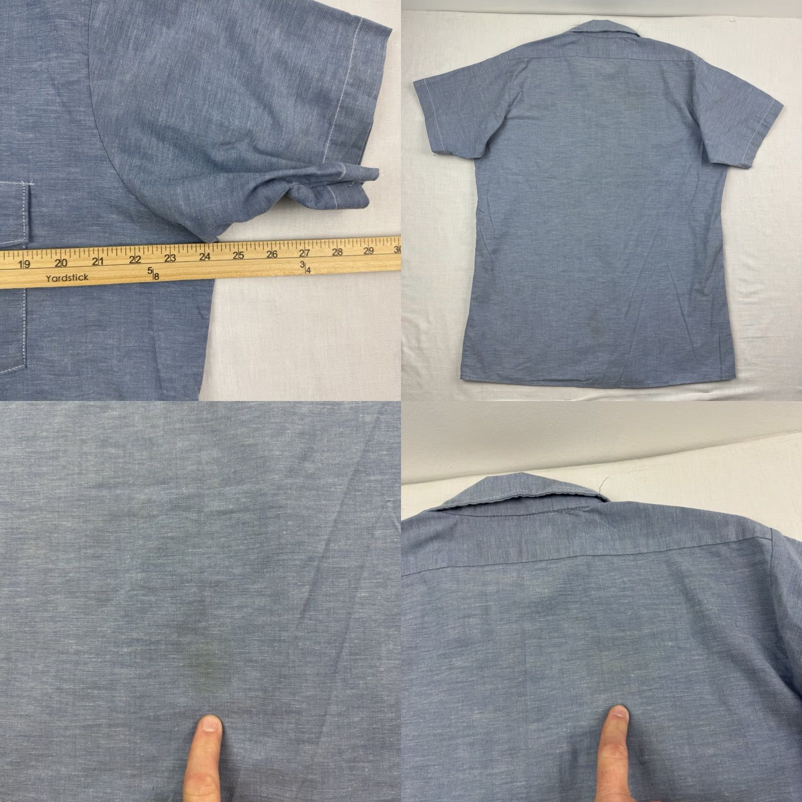Dickies VINTAGE Dickies Workwear Button Up Shirt Adult Large Blue Cotton, Polyester, Solid, 90s Grunge, Workwear, Dickies, 90s, Mens, Button-Up, Short Sleeve Size US L / EU 52-54 / 3 - 9 Thumbnail