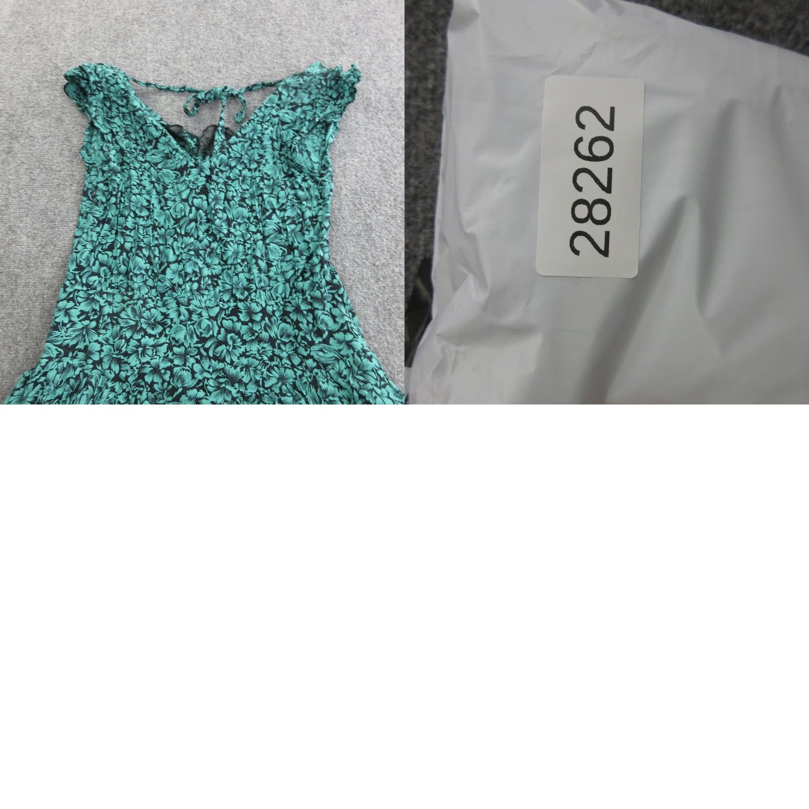 Vintage Kookai Dress Womens 40 Green Floral Smocked Fit Flare Short Ruffle Sundress Size 27" / US 4 / IT 40 - 8 Thumbnail