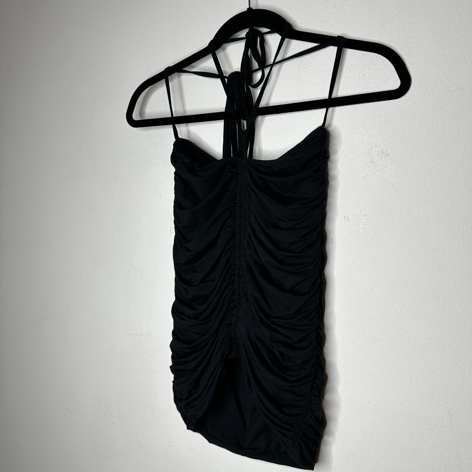 Other I.AM.GIA Black Ruched Mid-Rise Wrap Self Tie Waist Skirt XS Size 26" / US 2 / IT 38 - 2 Thumbnail
