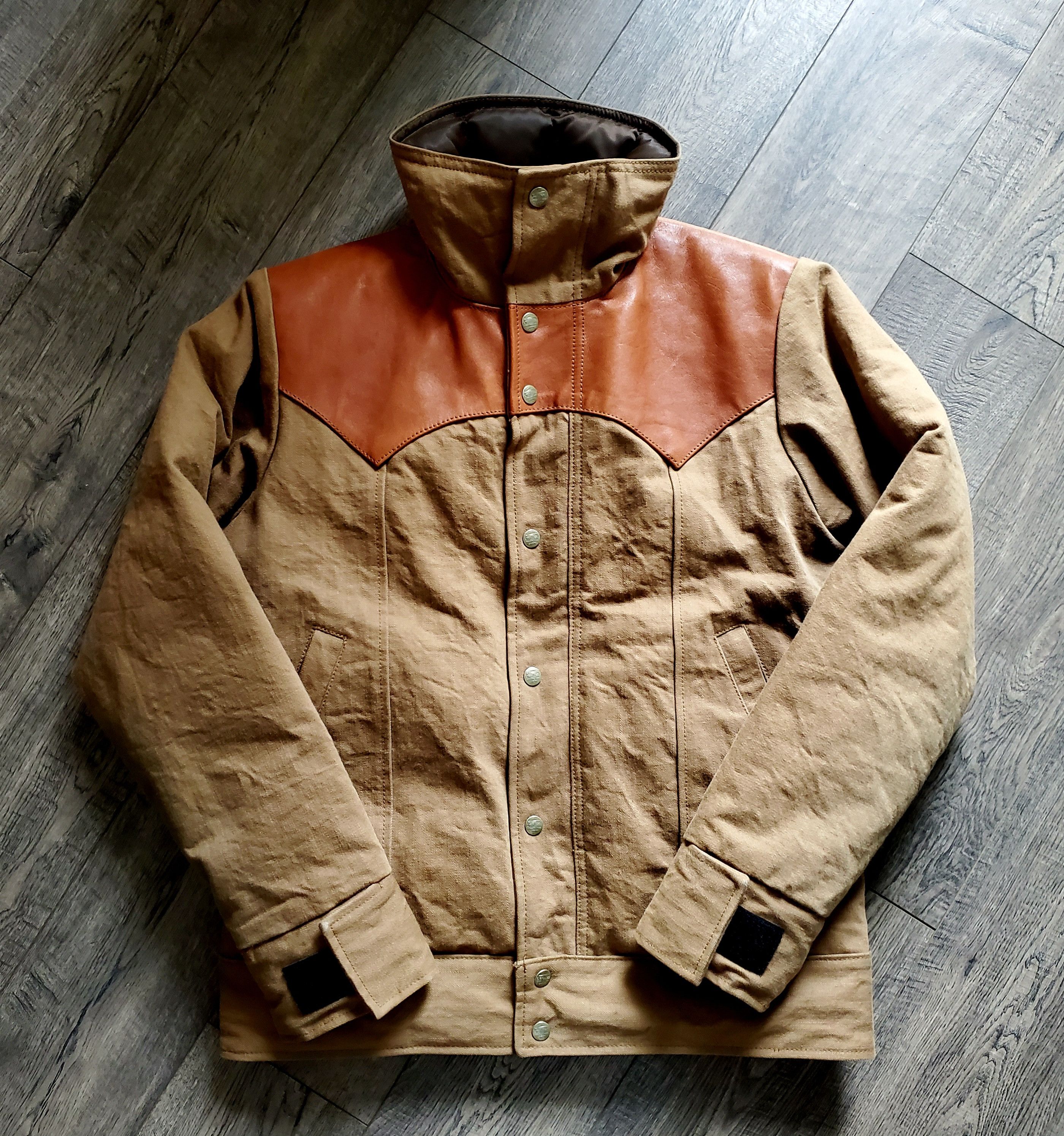 Samurai Jeans Kakishibu Horsehide Selvedge Chino Down Jacket Size US L / EU 52-54 / 3 - 1 Thumbnail