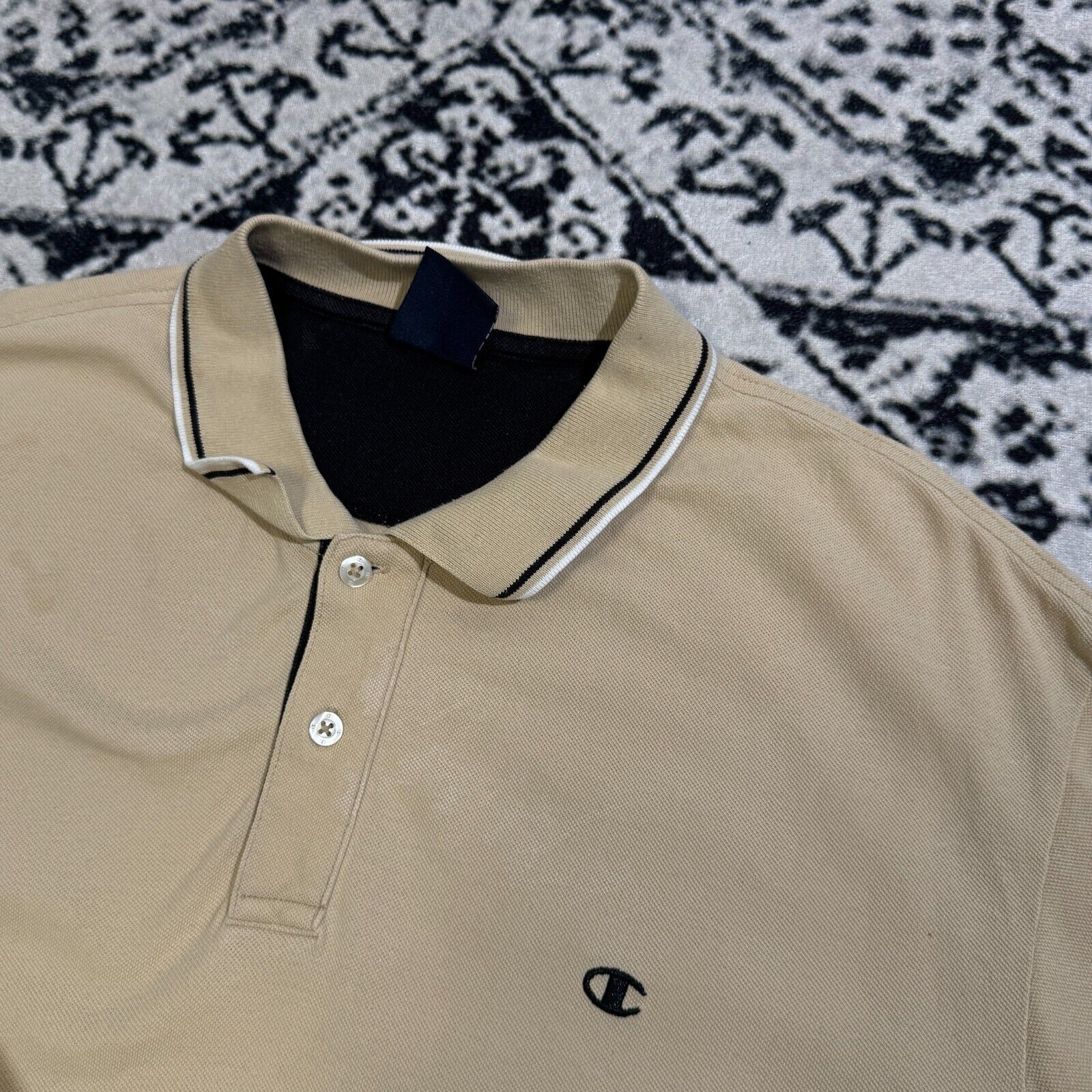 Champion × Vintage Vintage Champion Unisex Beige Cotton Polo Shirt Size XXL Size US XXL / EU 58 / 5 - 7 Thumbnail