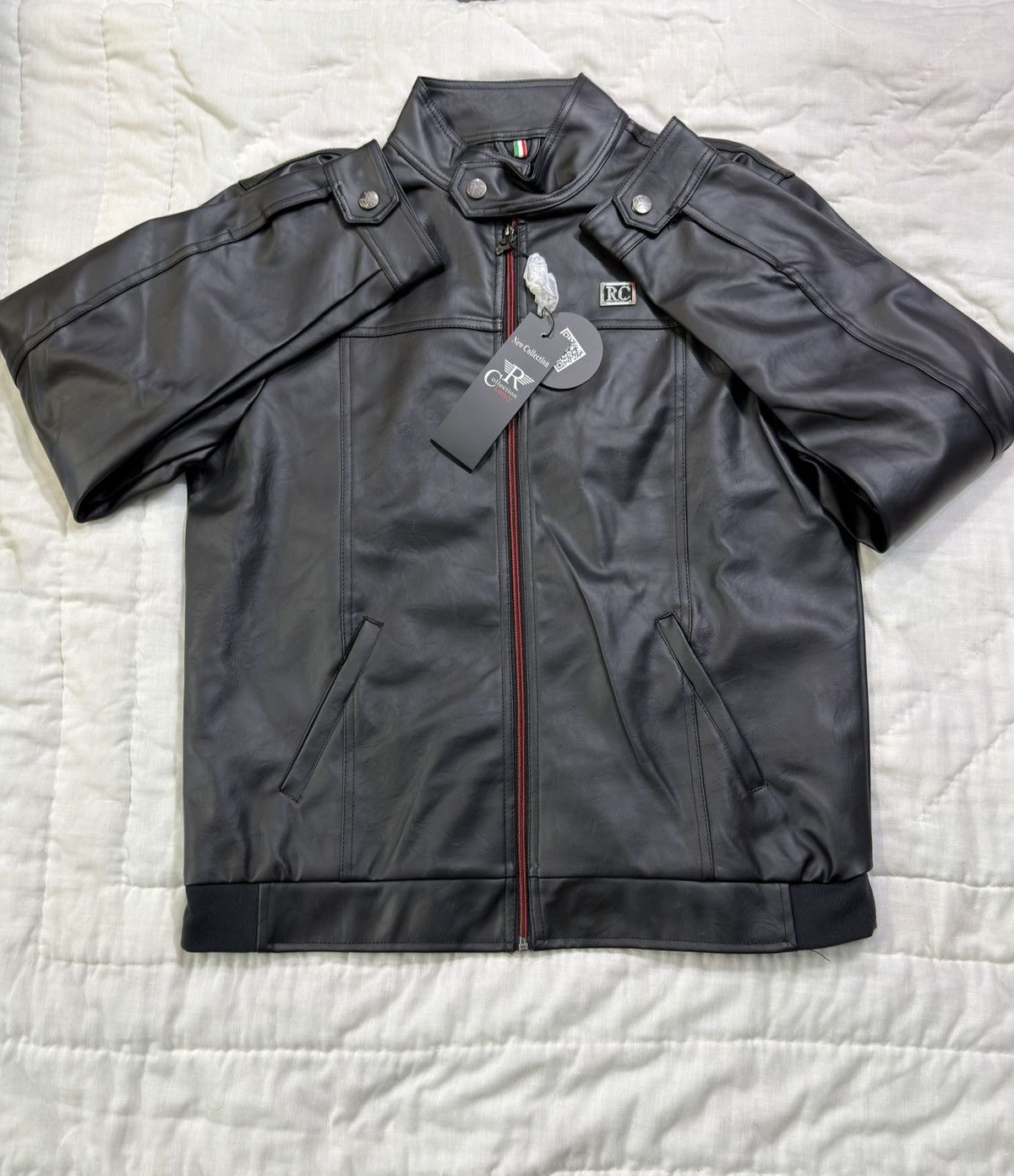 Other RC Collection Leather Jacket Size XL Black Red Italy M2011 Size US XL / EU 56 / 4 - 1 Thumbnail