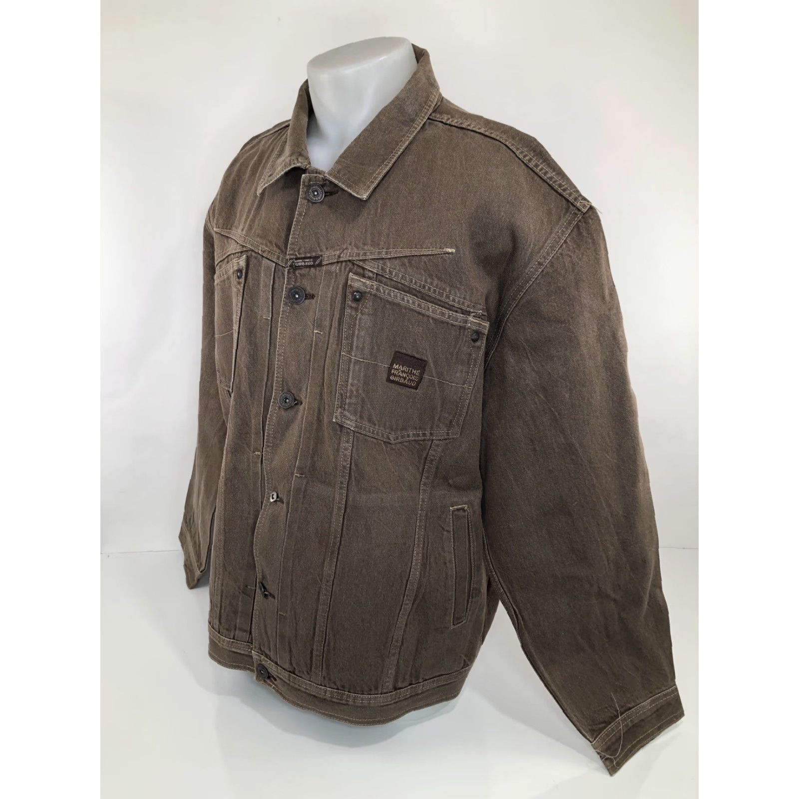 Denime MARITHE FRANCOIS GIRBAUD Denim Trucker Jacket Embroidered Vintage Mens 3XL Brown XXS-XXL Size US XXL / EU 58 / 5 - 2 Thumbnail