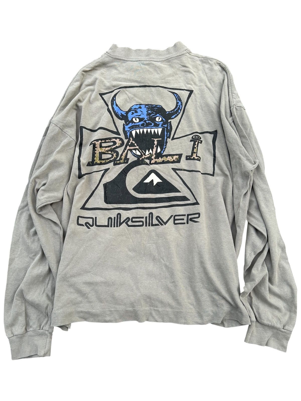 Stussy 90S' THRASHED VINTAGE QUIKSILVER SKULL BALI SUNFADED shirts Size US XL / EU 56 / 4 - 7 Thumbnail