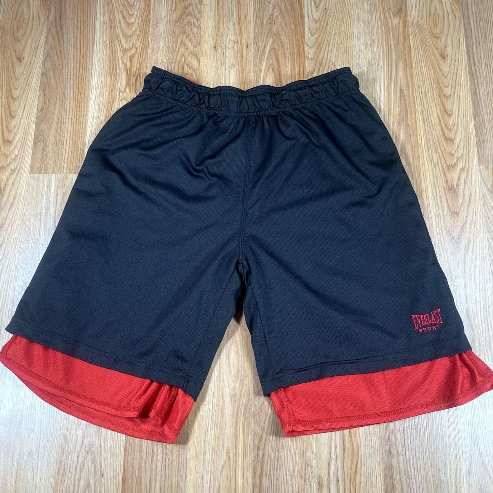 Everlast Everlast Shorts Mens L Large Sport Reversible Basketball Athletic Red Black Size US 33 - 4 Thumbnail