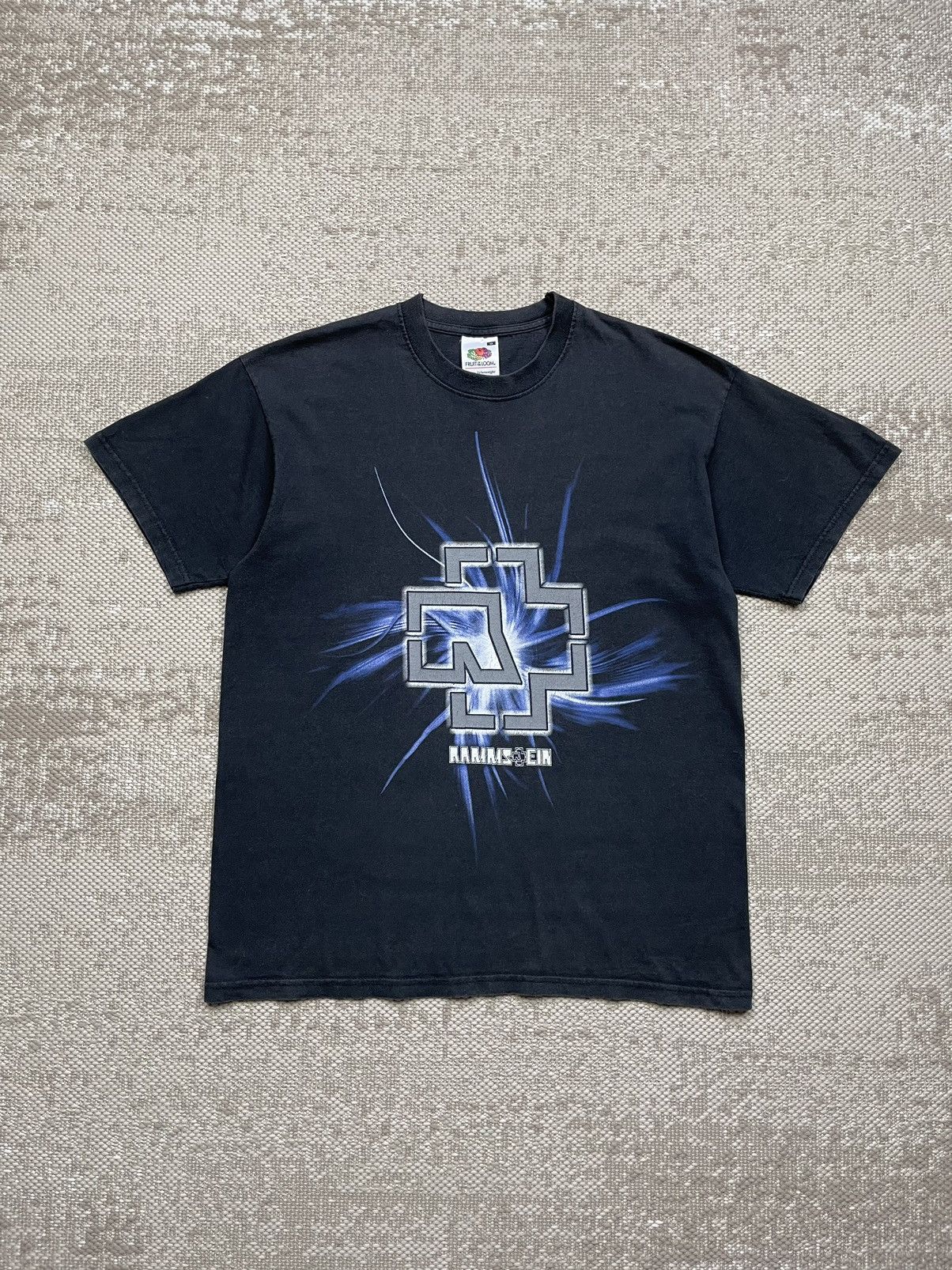 T-shirt Vintage Rammstein Années 90 - Taille XL, 100% Coton, Occasion Très Bon état