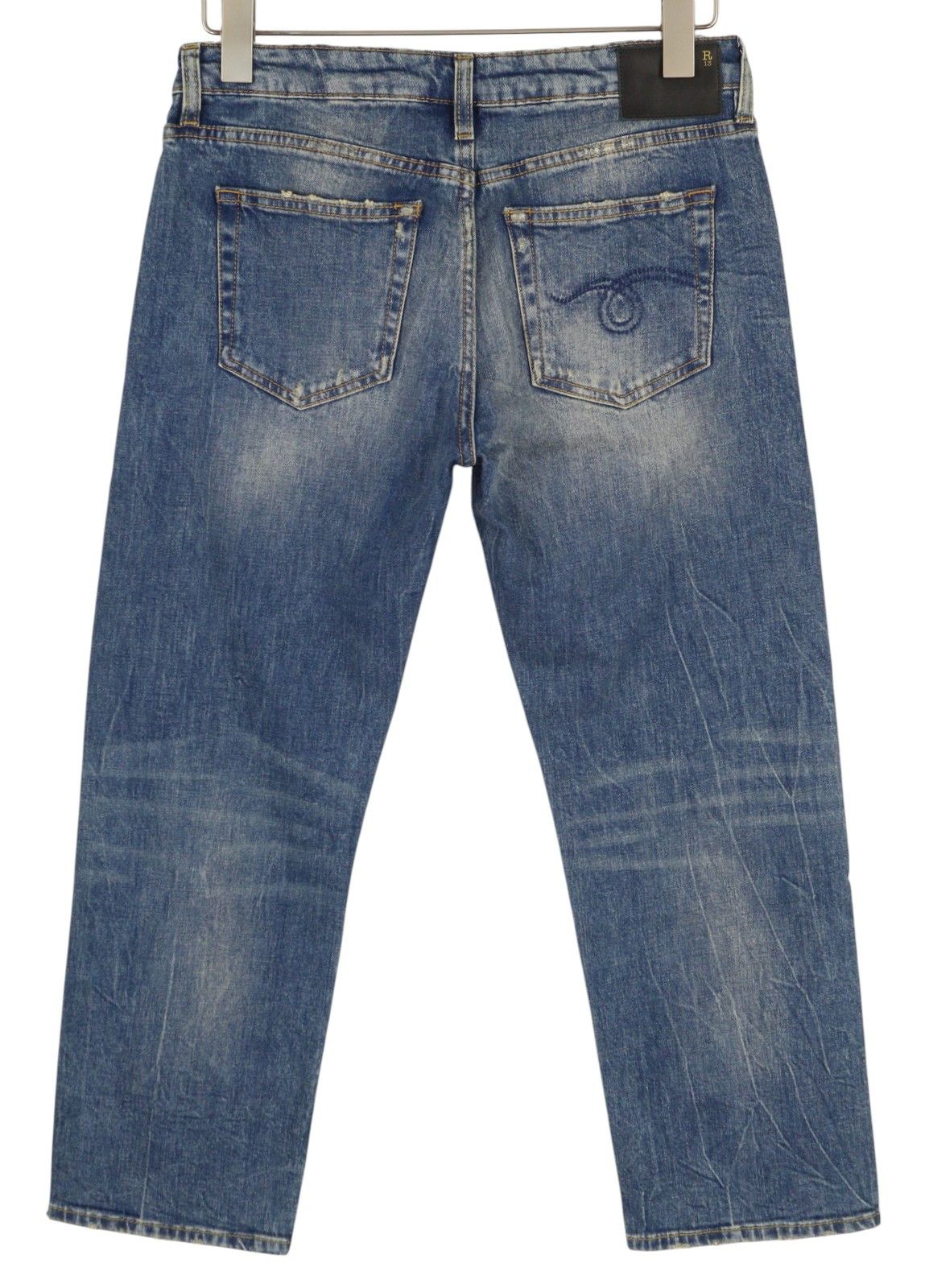 R13 BOY STRAIGHT 27 Cropped Ankle Washed Blue Kelly 84444 Size 27" / US 4 / IT 40 - 4 Thumbnail