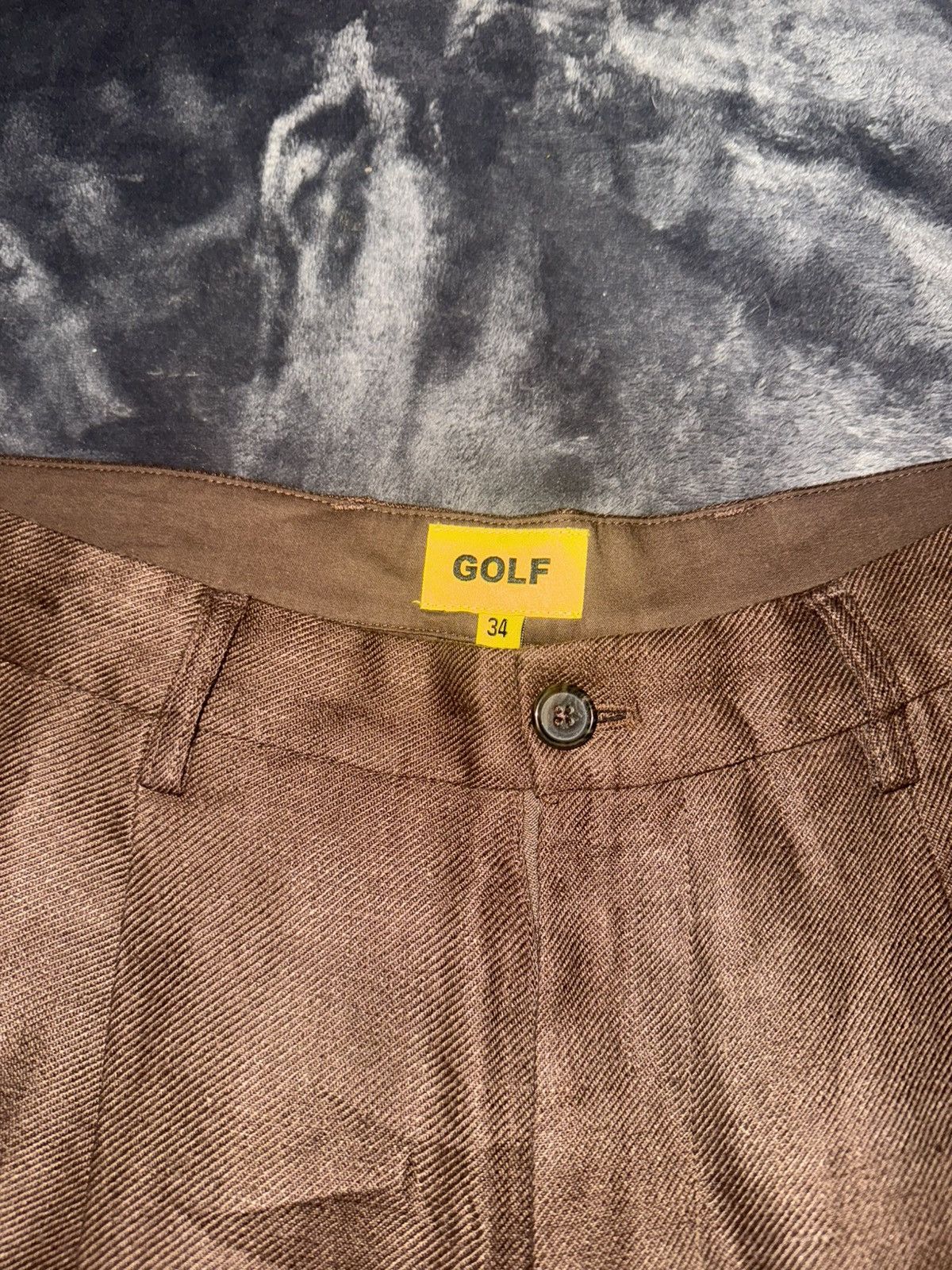 Golf Wang Grand logo linen trouser-brown Size US 34 / EU 50 - 4 Thumbnail