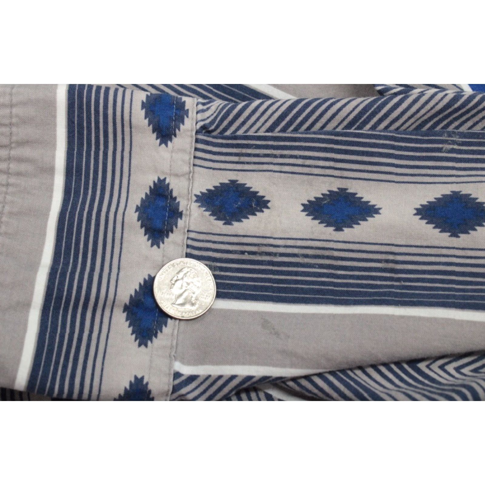 Vintage VINTAGE Panhandle Slim Shirt Men's 18 Blue Pearl Snap Western Aztec Cowboy Long Sleeve Size US XXL / EU 58 / 5 - 2 Thumbnail