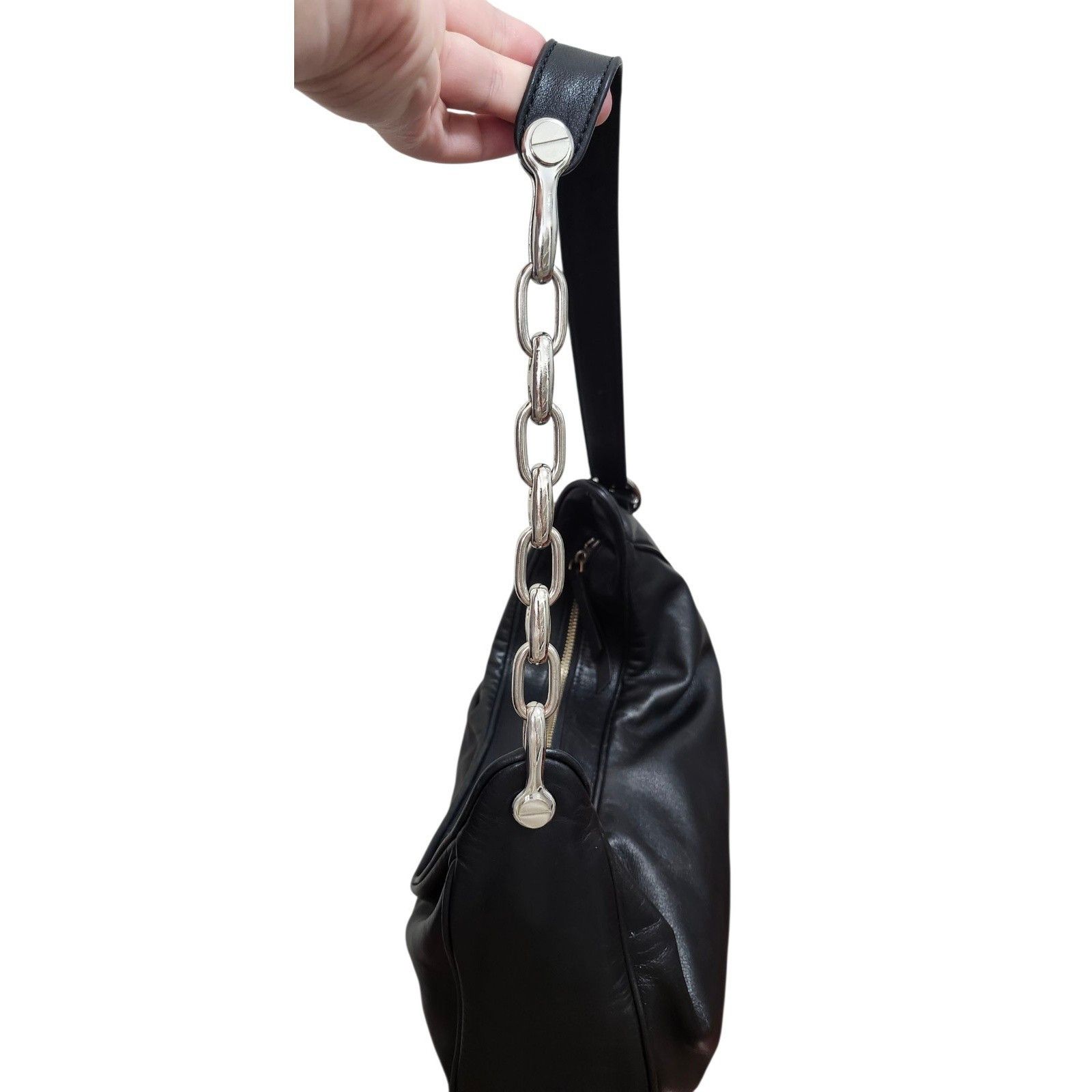 Marc Jacobs MARC JACOBS THE TEMPO LEATHER HOBO SHOULDER BAG BLACK Size ONE SIZE - 10 Thumbnail