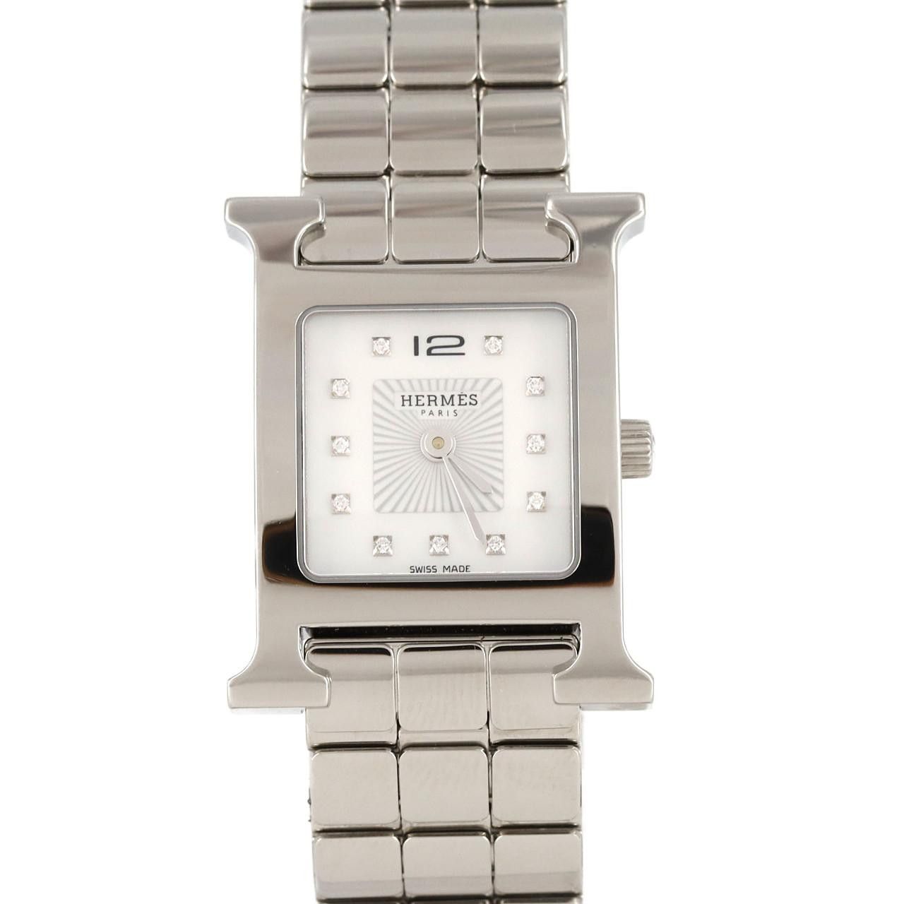 Hermes Hermes Hermès H Watch HH1.210 Stainless Steel Watch Metal Quartz DUTY FREE for USA Size ONE SIZE - 1 Thumbnail