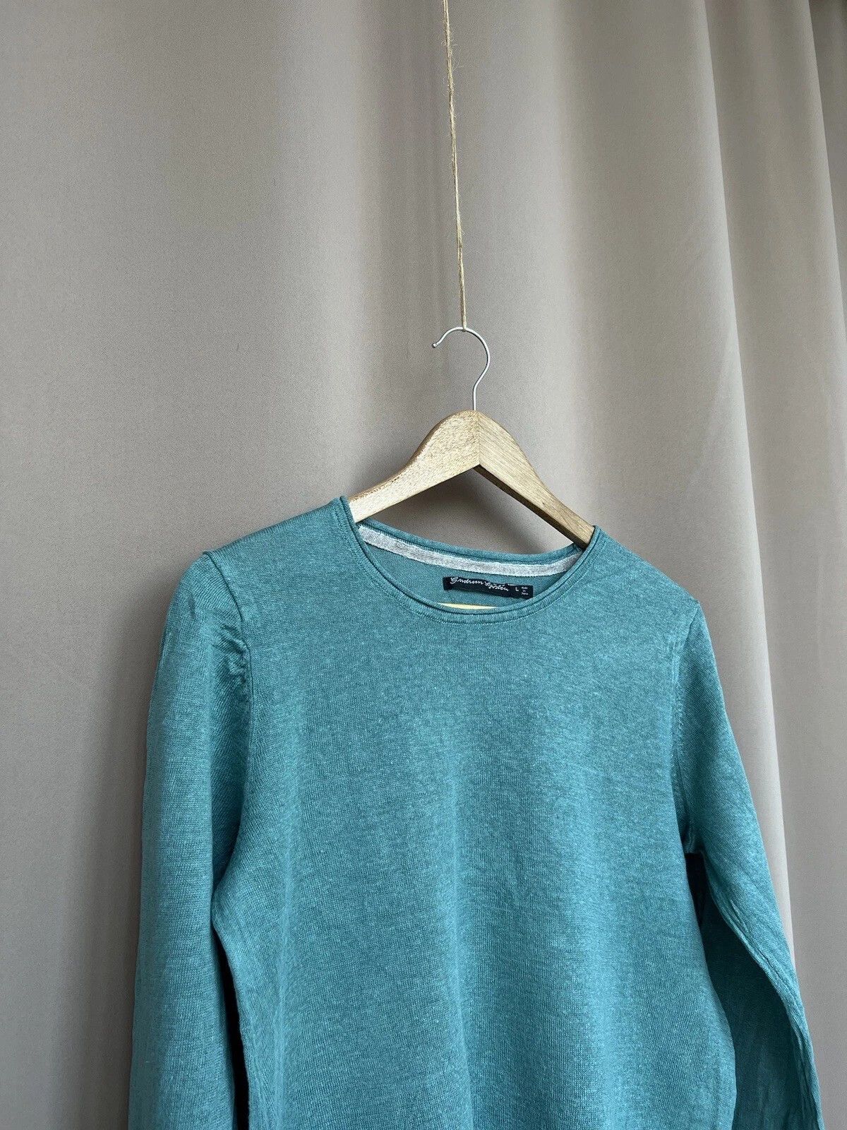 Gudrun Sjoden Gudrun Sjoden Linen Long Sweater Womens Size L Turquoise Size L / US 10 / IT 46 - 3 Thumbnail