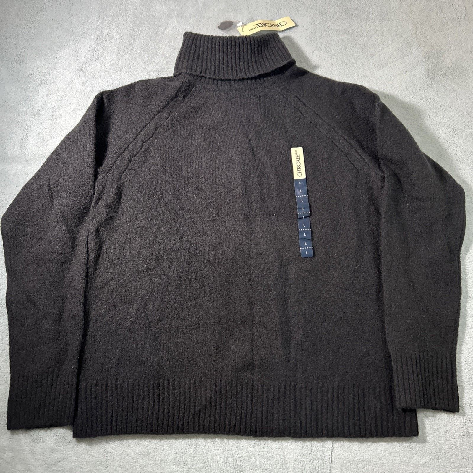 Cherokee Luxury Cable Knit Wool Sweater Large Shetland Turtle Granola Size L / US 10 / IT 46 - 2 Thumbnail