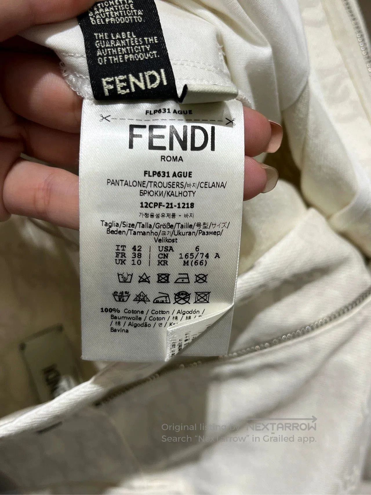 Fendi Fendi White Logo Print Pants. Size US 26 / EU 42 - 5 Thumbnail