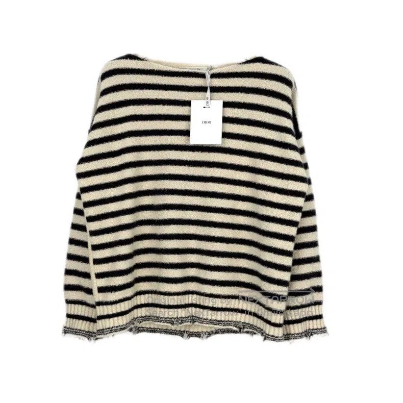 Dior Dior Blue and white striped destructive wind cashmere mulb Size XS / US 0-2 / IT 36-38 - 1 Thumbnail