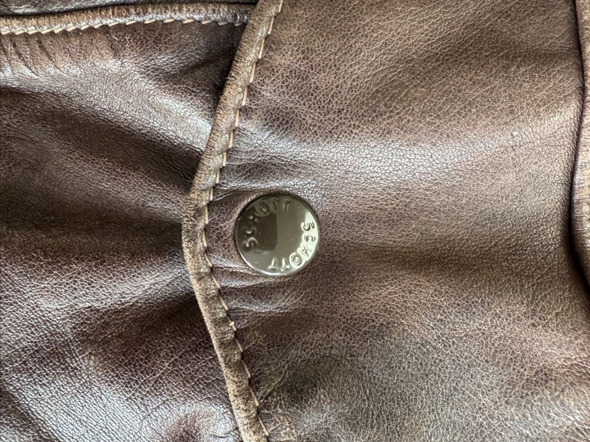 Schott Schott 184 SM A2 Bomber Aviator Leather Jacket 1970s Size US L / EU 52-54 / 3 - 7 Thumbnail