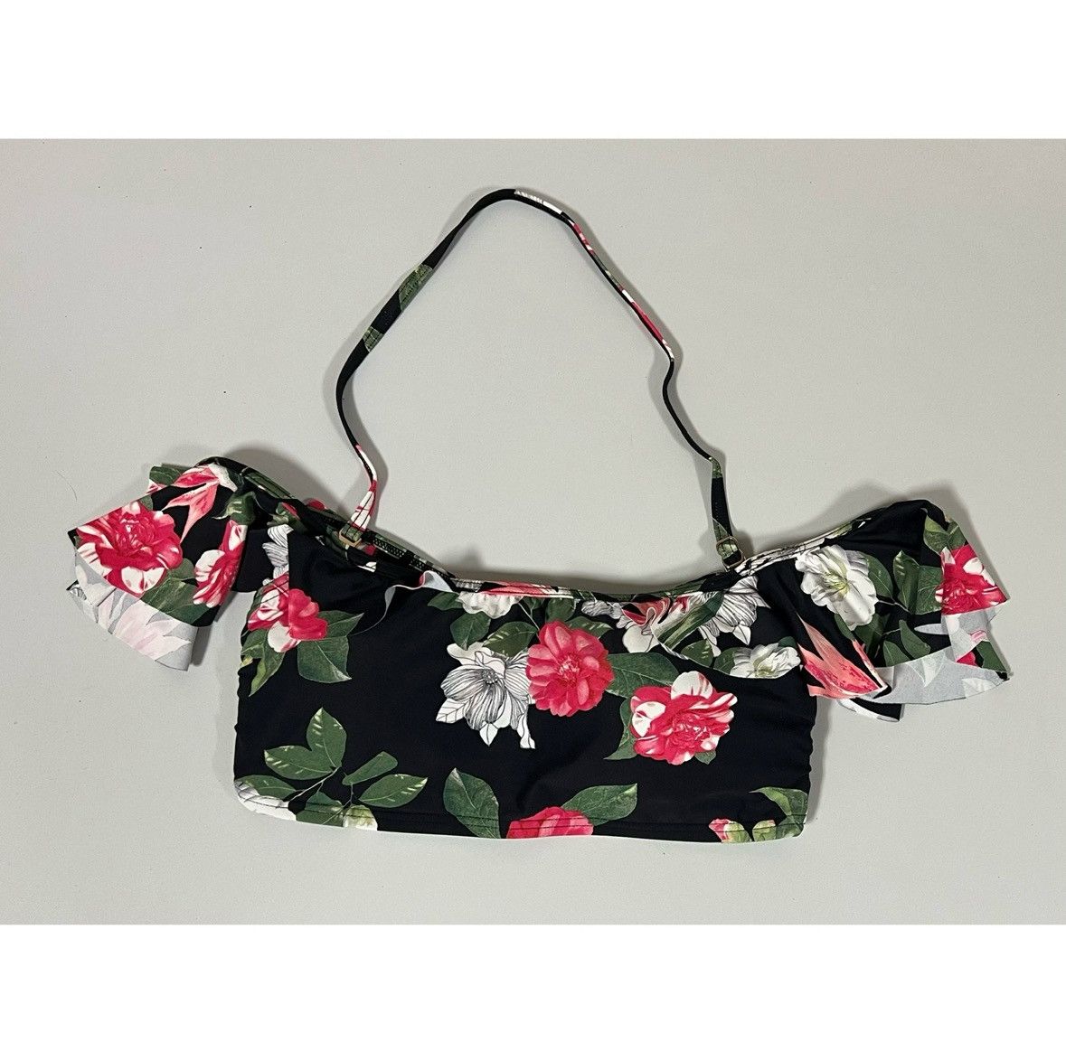 Vince Camuto Off-the-Shoulder Floral Ruffle Bikini Top Swimwear Size S 🌹✨ Size S / US 4 / IT 40 - 2 Thumbnail