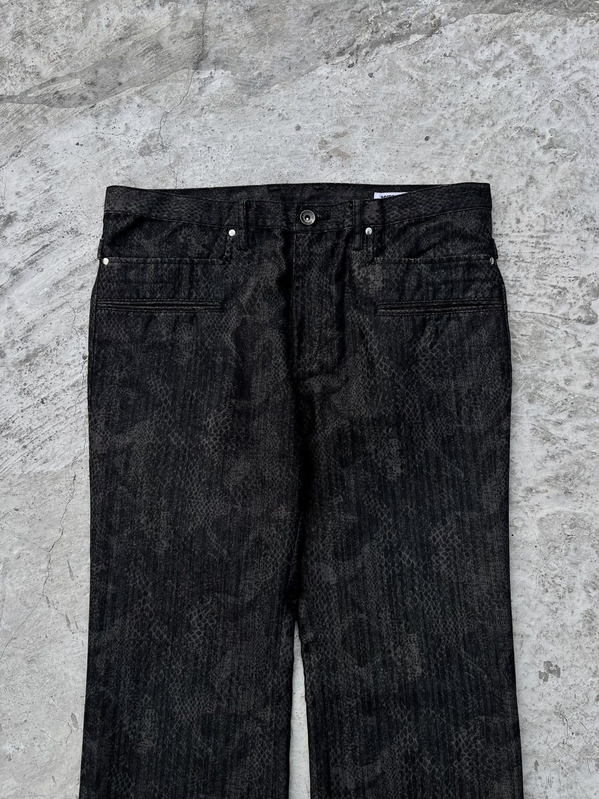 semanticdesign RARE Semanticdesign Snake Skin Pattern Flared Pants Size US 33 - 2 Thumbnail