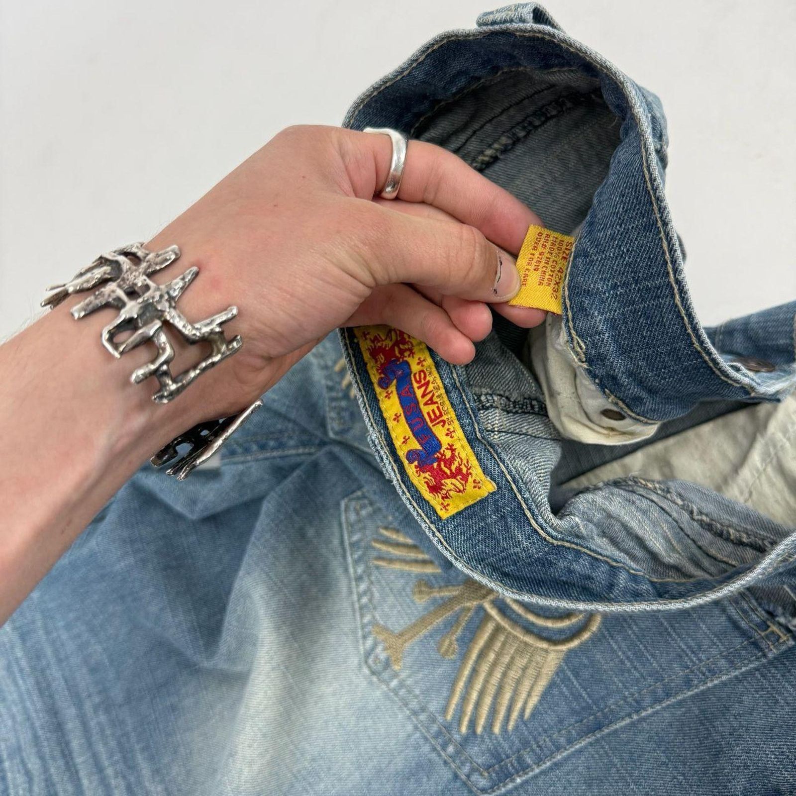 JNCO × Japanese Brand × Vintage Vintage y2k rare fusai grunge baggy wide leg stonewash jeans Size US 38 / EU 54 - 6 Thumbnail