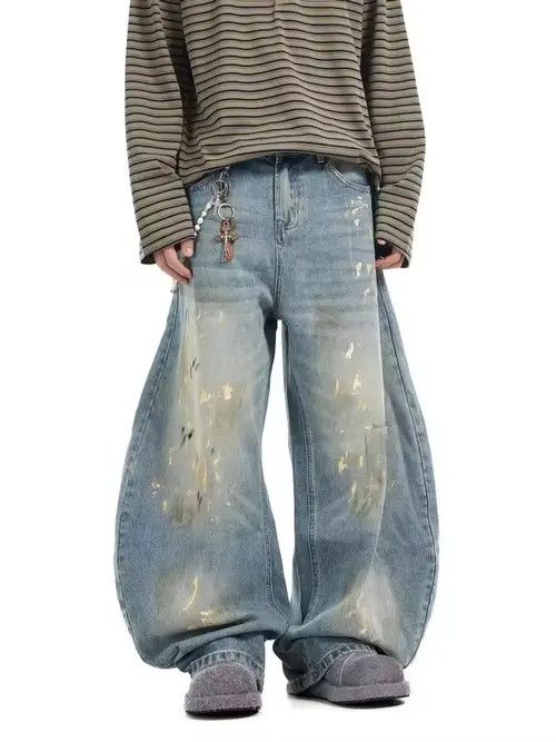 Japanese Brand Kumiko x Maezo Washed baggy ripped jeans Size US 33 - 6 Thumbnail