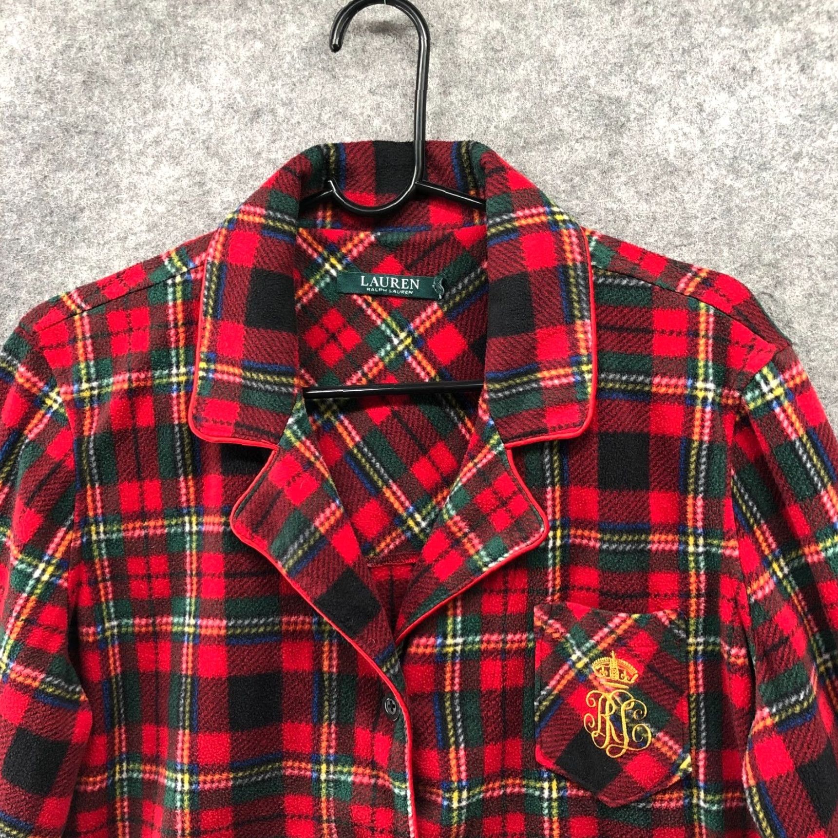 Ralph Lauren Lauren Ralph Lauren Fleece Pajama Shirt Womens L Red Scotch Plaid Crest Pocket Shirt Size L / US 10 / IT 46 - 3 Thumbnail