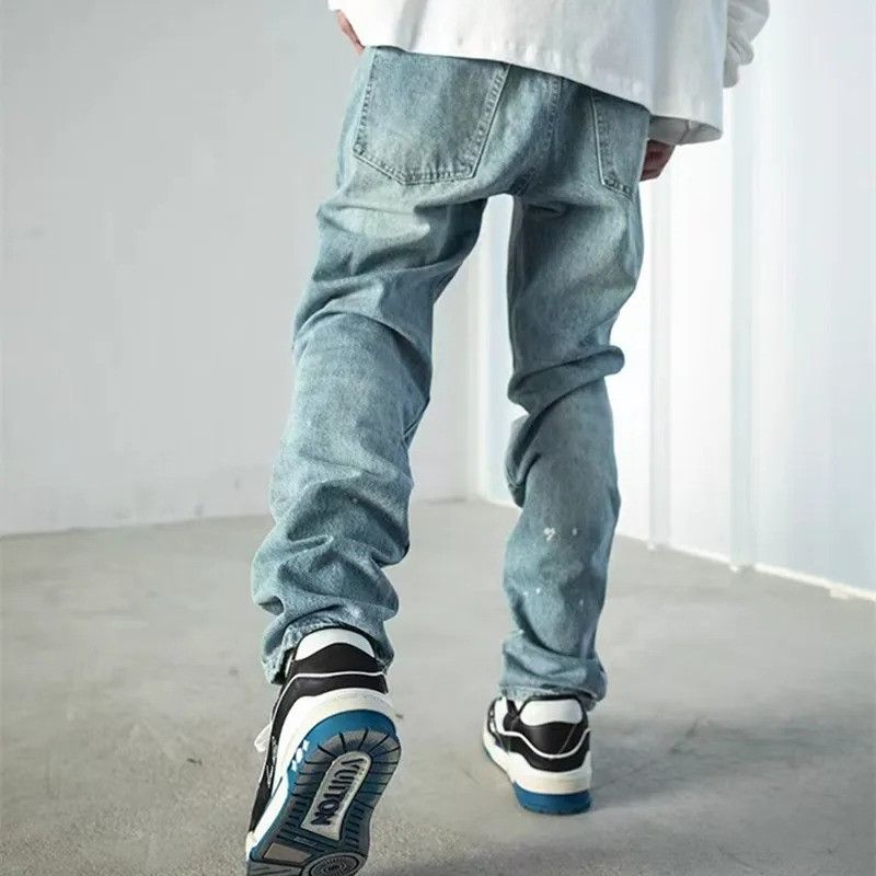 Vintage Patch Embroidery Ripped Stacked Jeans Size US 32 / EU 48 - 2 Thumbnail