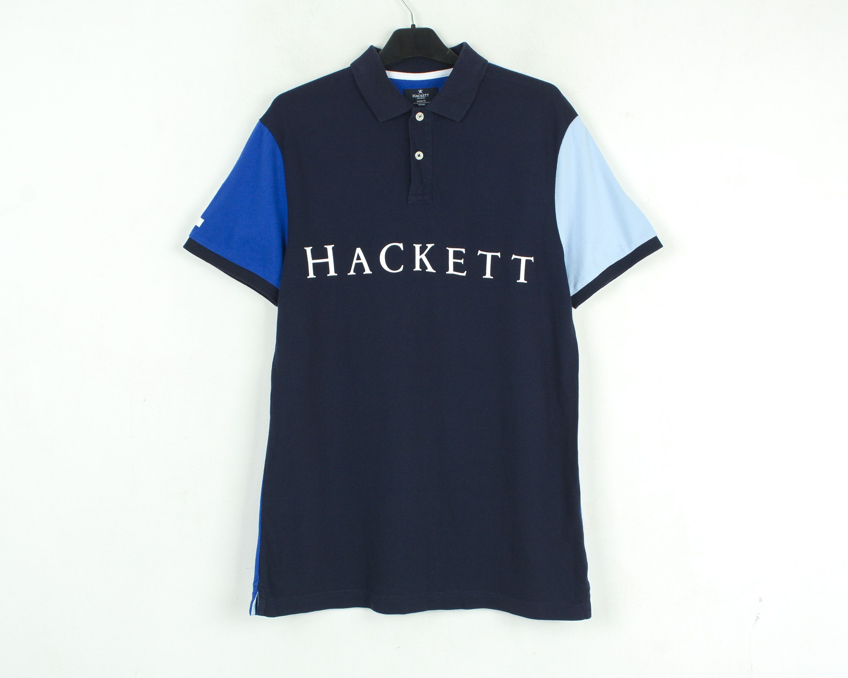Hackett #1 men L Polo Shirt Short Sleeved Navy Top Summer Golf Blue Size US M / EU 48-50 / 2 - 1 Thumbnail