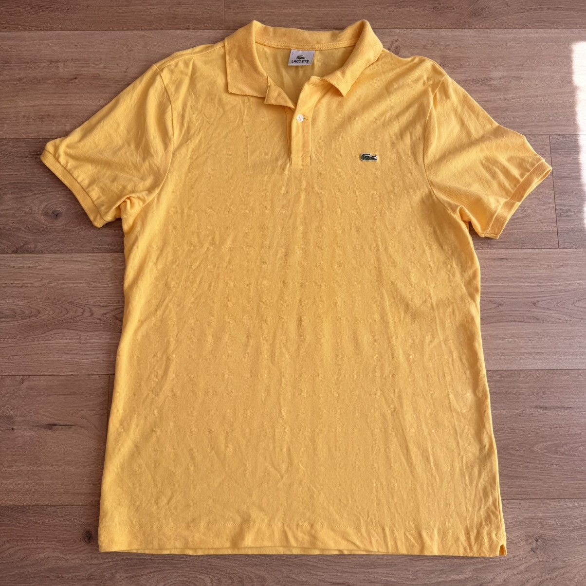Lacoste Lacoste Classic Fit Yellow Short Sleeve Polo Shirt Size US XXL / EU 58 / 5 - 2 Thumbnail