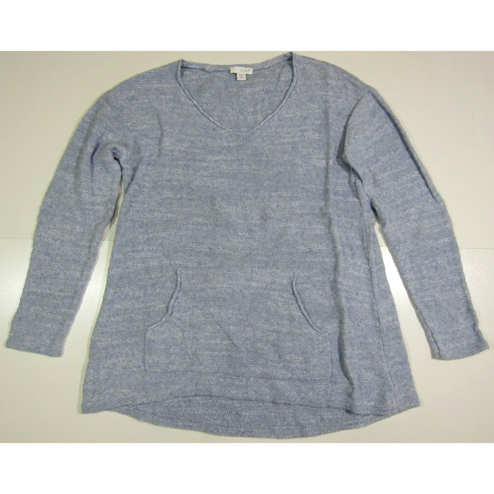 J. Jill VINTAGE Pure J.Jill Missy Blue 100% Cotton Pullover Sweater With Pockets Women XS Oversized Pullover Sweater Blue Pockets Womens XS Size XS / US 0-2 / IT 36-38 - 2 Thumbnail