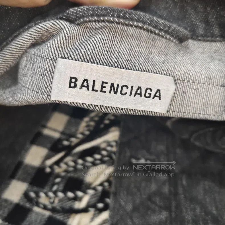 Balenciaga Balenciaga Denim and Plaid Lined Fleece Size XXS / US 00 / IT 34 - 3 Thumbnail