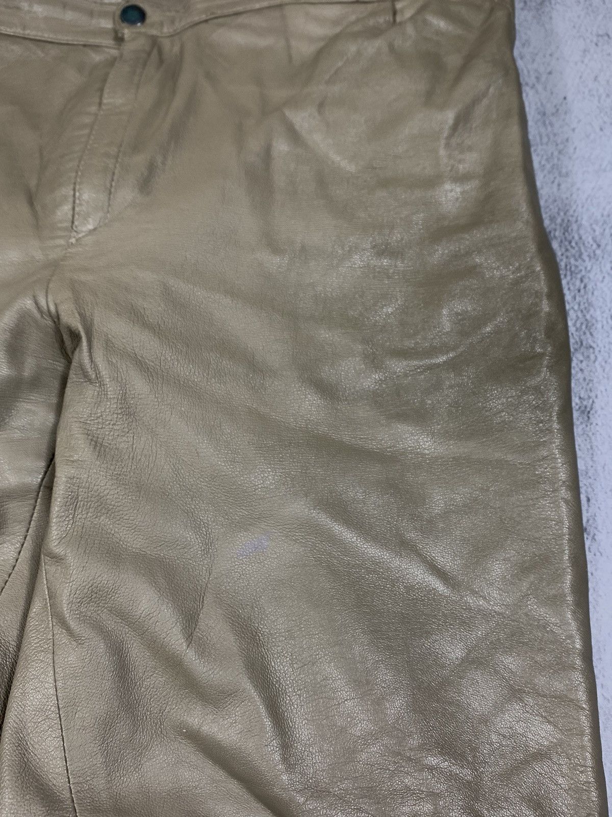 Genuine Leather × Leather × Vintage Vintage Y2K Leather biker unisex pants avant garde opium Size US 32 / EU 48 - 3 Thumbnail