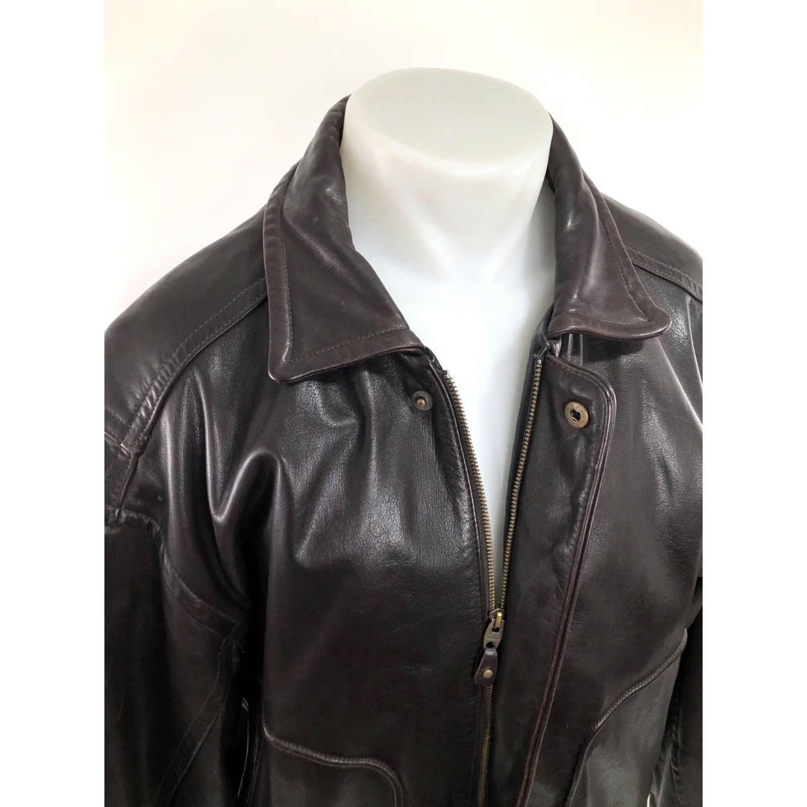 Banana Republic BANANA REPUBLIC Leather Bomber Jacket Mens 46 Brown Leather Thick Sturdy Jacket Size US S / EU 44-46 / 1 - 3 Thumbnail
