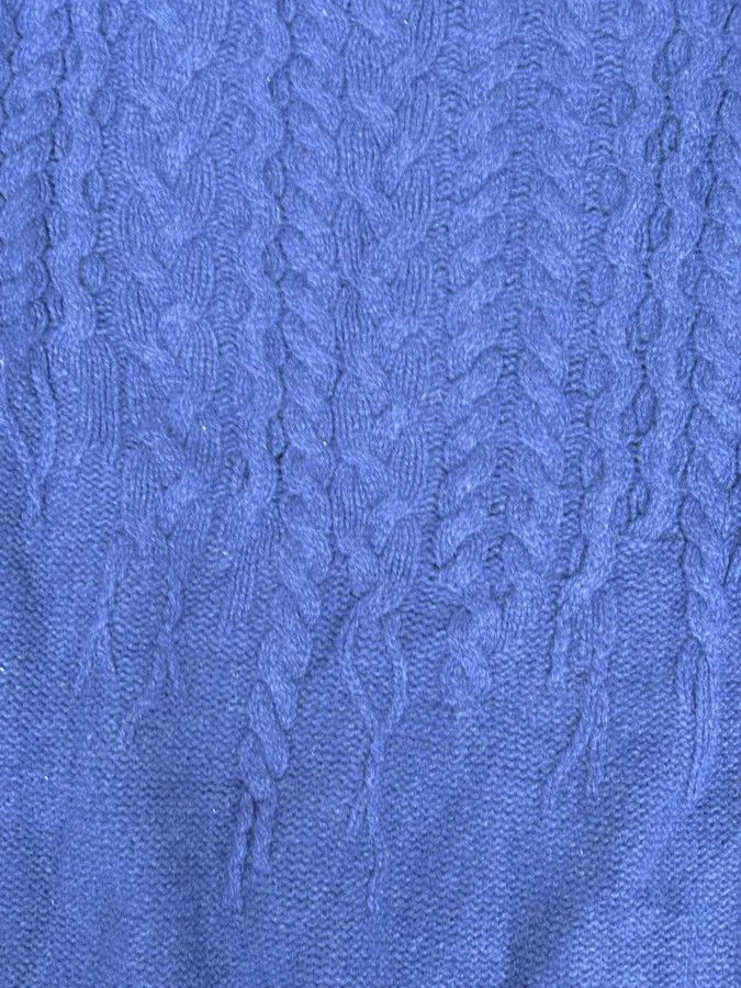 Just Cavalli 2010s Cavalli Avant-Garde Navy Destructured Wool Sweater Size US L / EU 52-54 / 3 - 9 Thumbnail