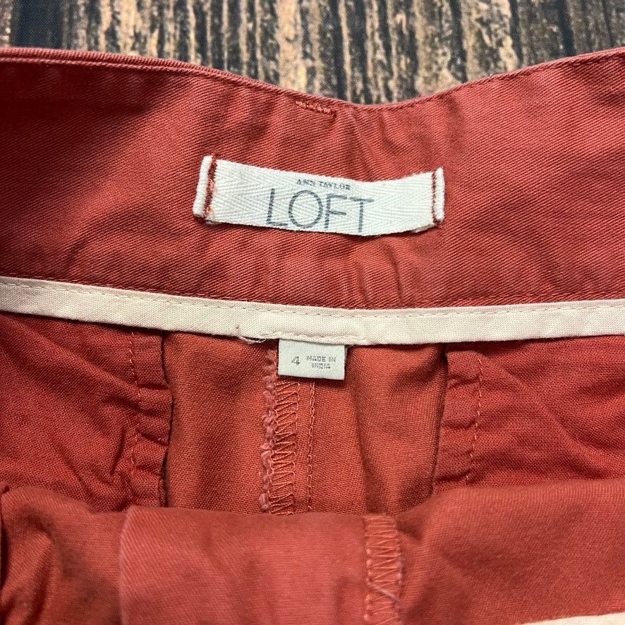Loft LOFT Ann Taylor Women's Orange Chino Shorts Size 4 Casual Size 27" / US 4 / IT 40 - 2 Thumbnail