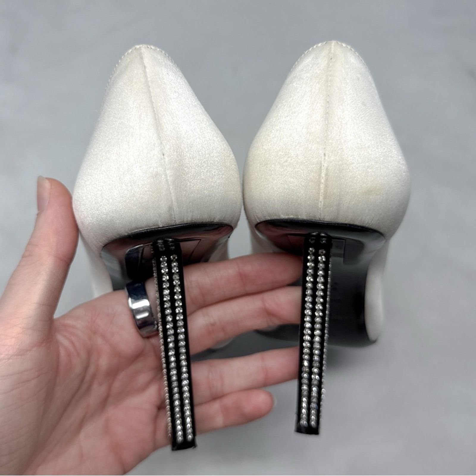 Saint Laurent Paris Saint Laurent Tower 110 Strass Silk Satin Pointed Toe Heels Size US 6.5 / IT 36.5 - 11 Thumbnail