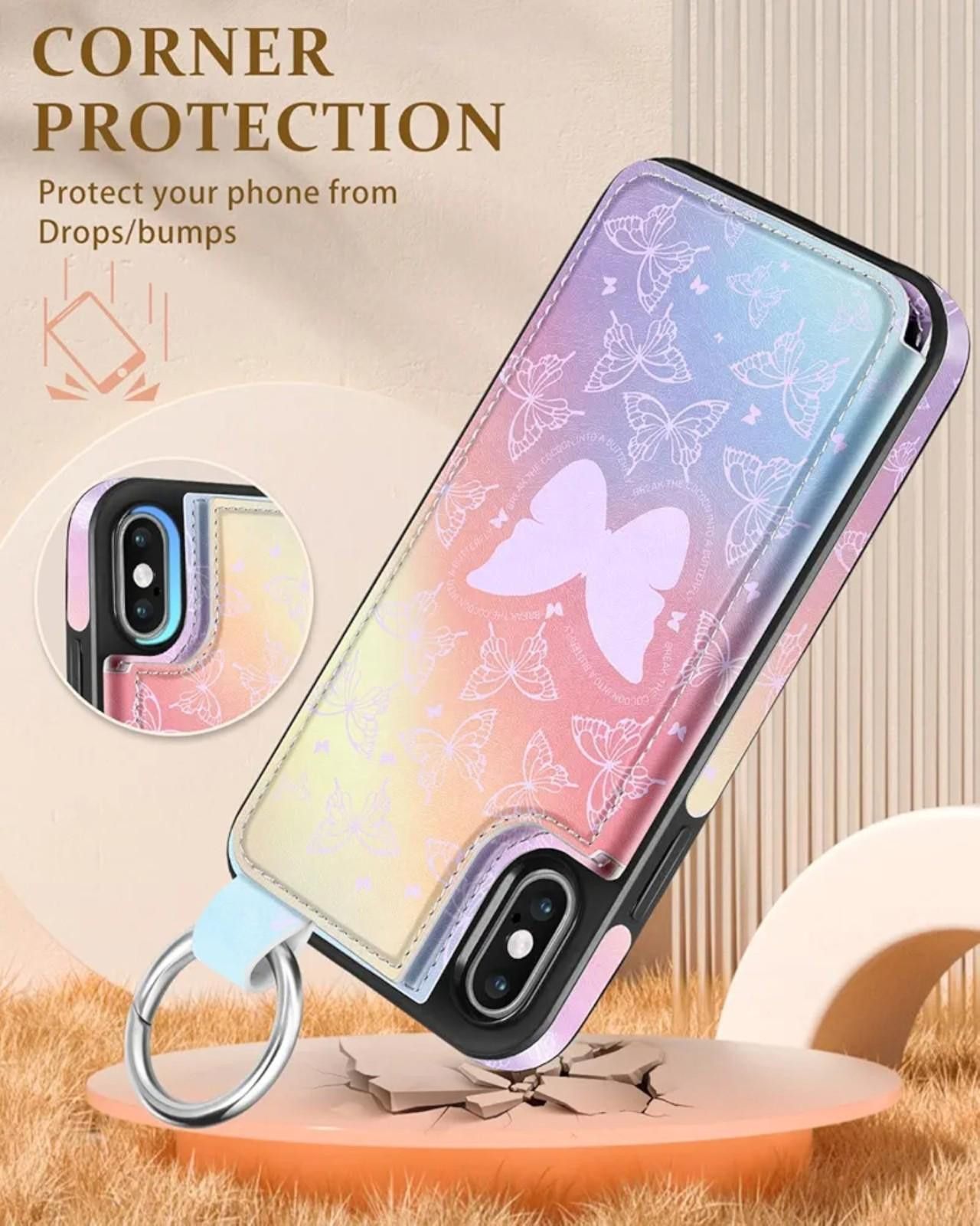 Other iPhone XS Max Wallet Case Butterfly Pattern Size ONE SIZE - 4 Thumbnail
