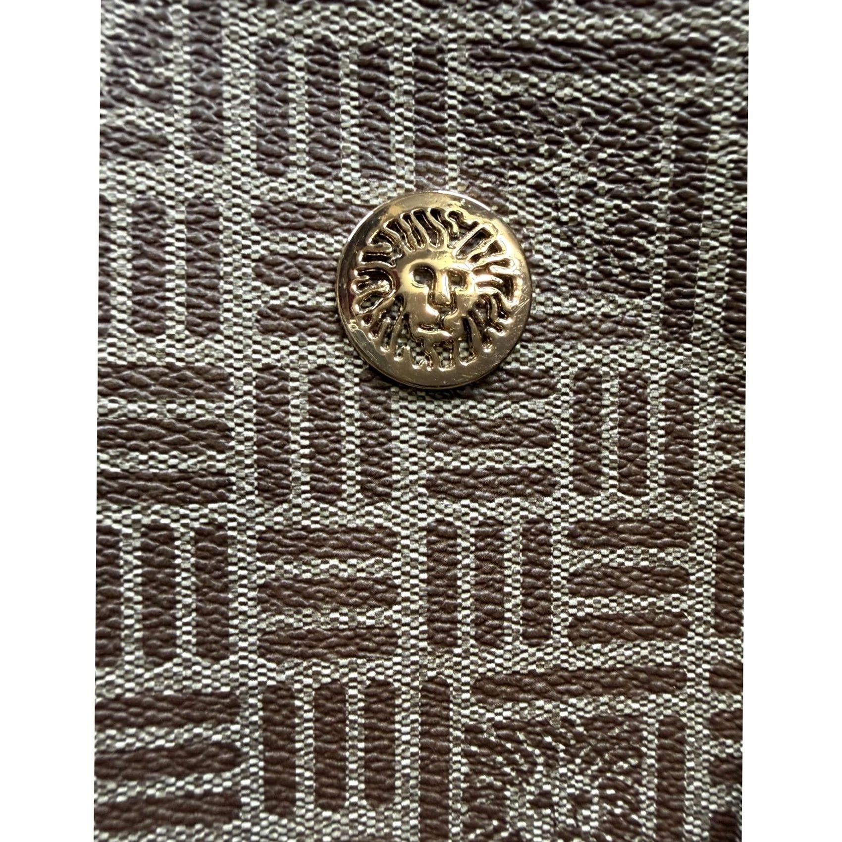 Anne Klein Anne Klein Crossbody Tote Bag Womens Taupe Brown Monogram Lion Head Pouch OS Size ONE SIZE - 3 Thumbnail