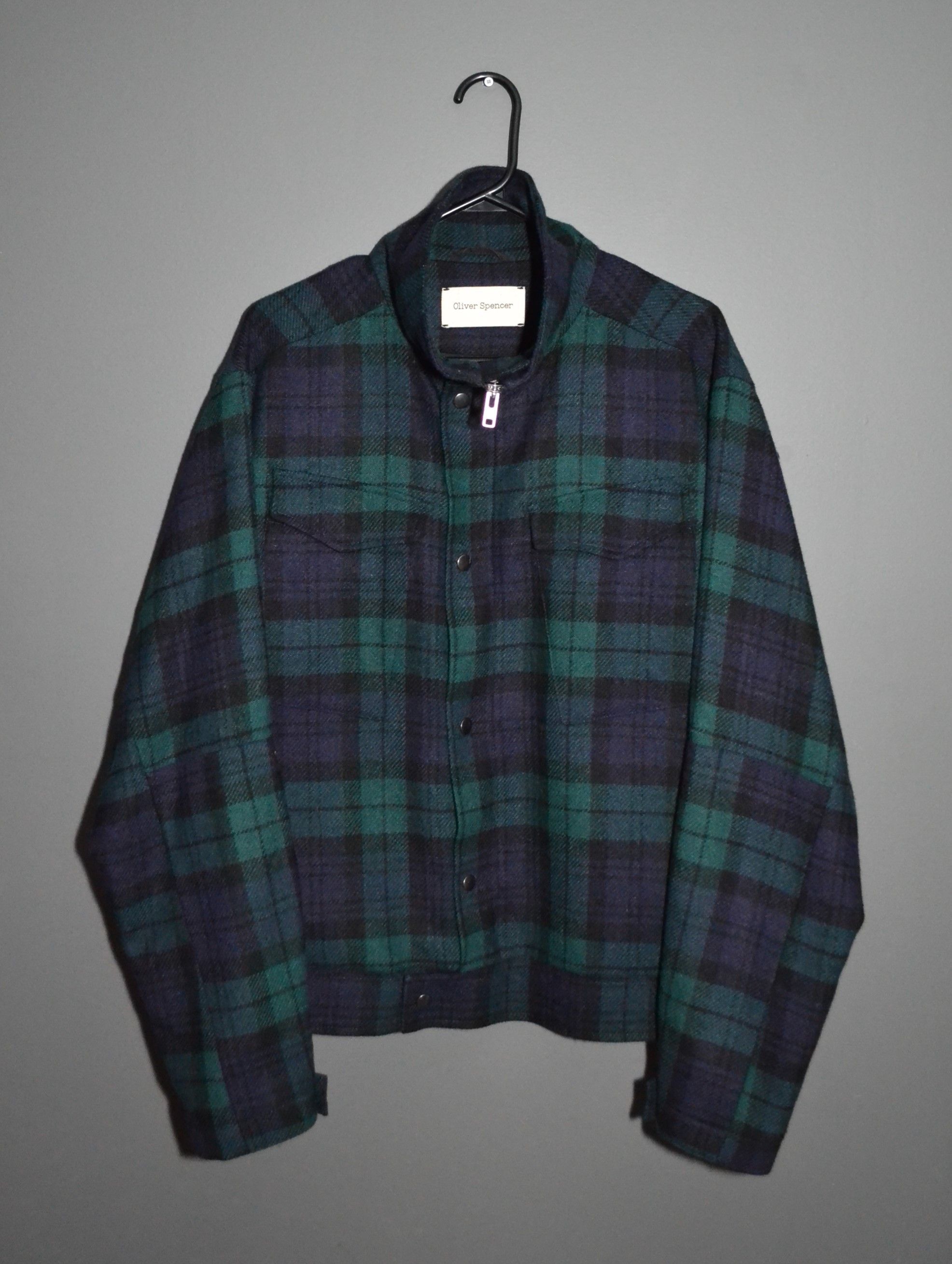 Oliver Spencer Oliver Spencer Woolen 40 size Plaid High Neck Jacket Size US L / EU 52-54 / 3 - 1 Thumbnail