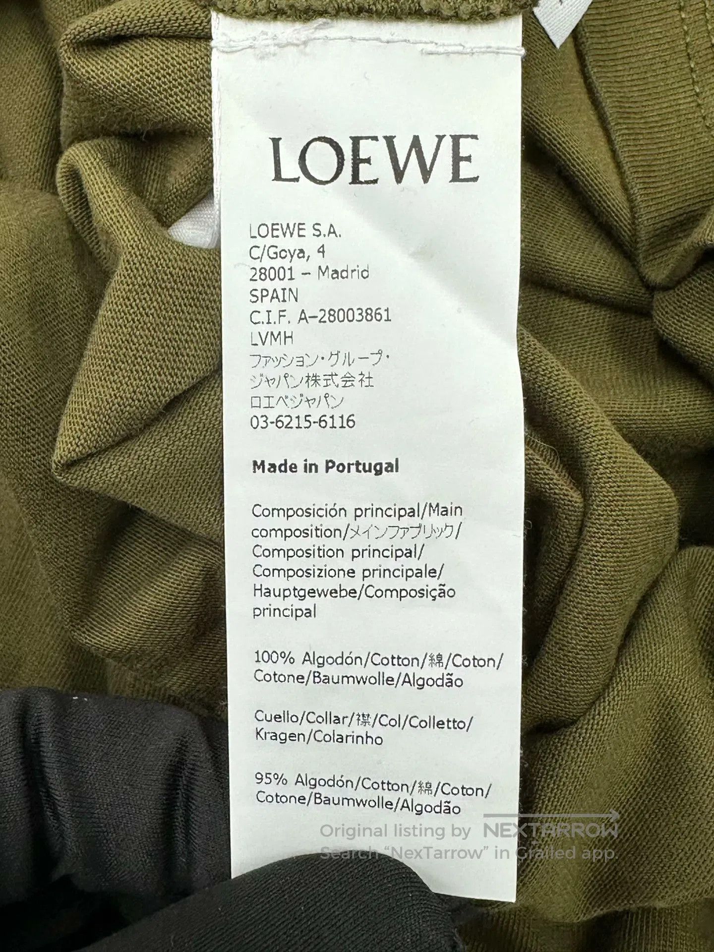 Loewe Loewe Olive Green Embroidered Letter Logo Short Sleeve| Size US XS / EU 42 / 0 - 4 Thumbnail